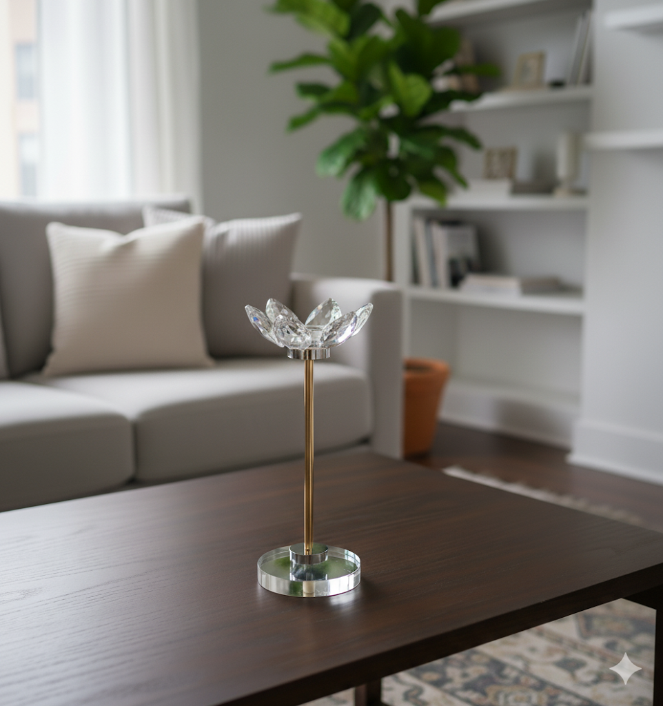 Crystal Lotus Candle Stand – Small