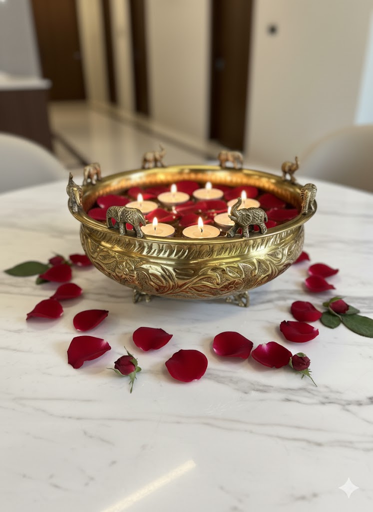 The Royal Elephant Procession Brass Urli