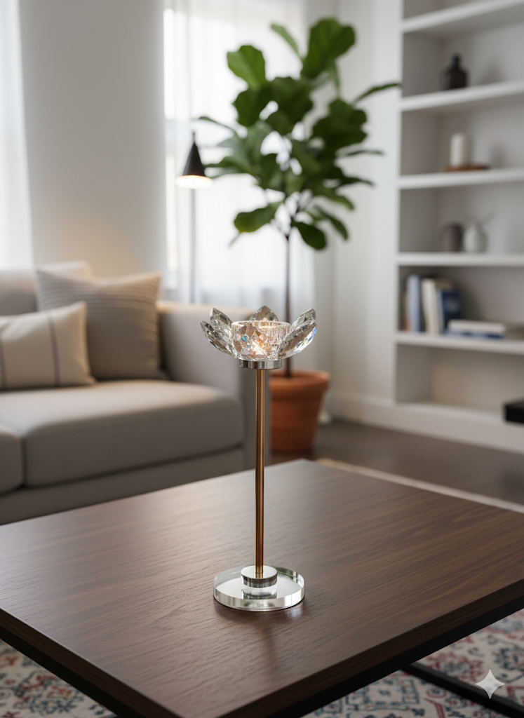 Crystal Lotus Candle Stand – Large