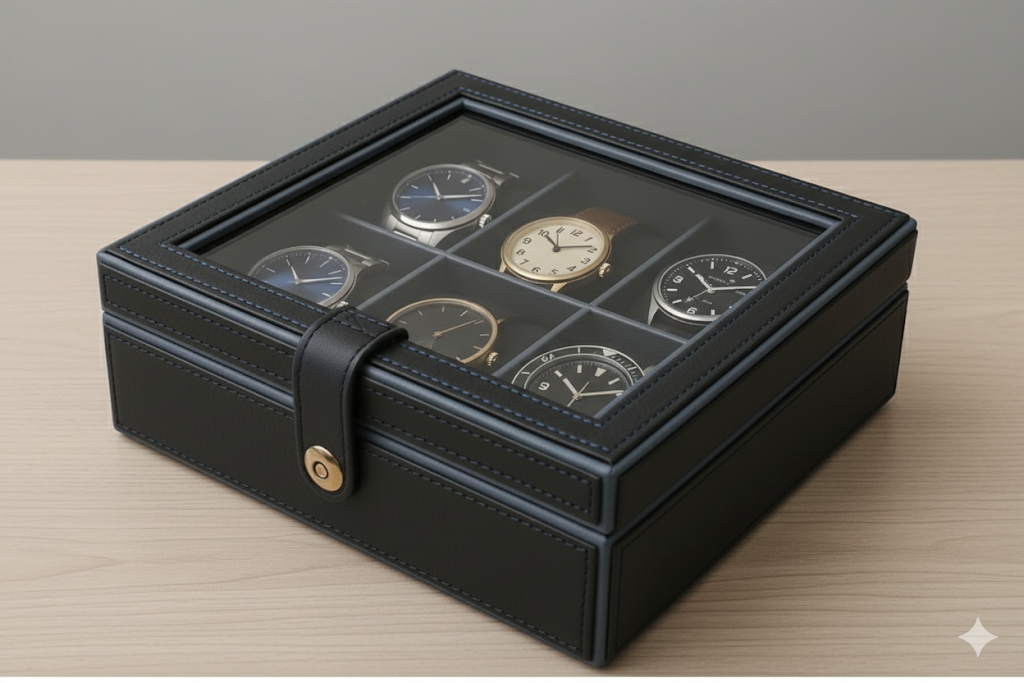 Knightsbridge Watch Box – Midnight Blue