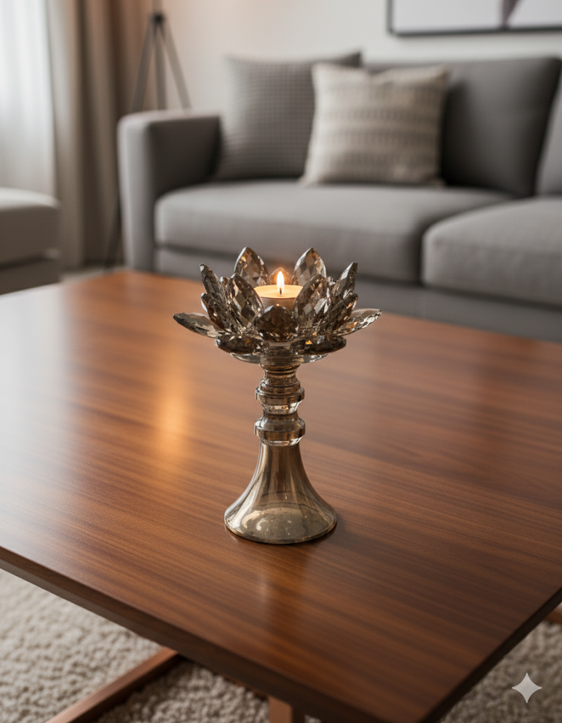 Golden Lotus Glow candle stand - Large